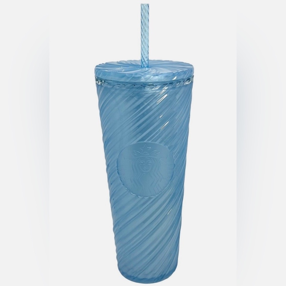 NWT 2024 Starbucks Swirl Blue Tumbler with Straw